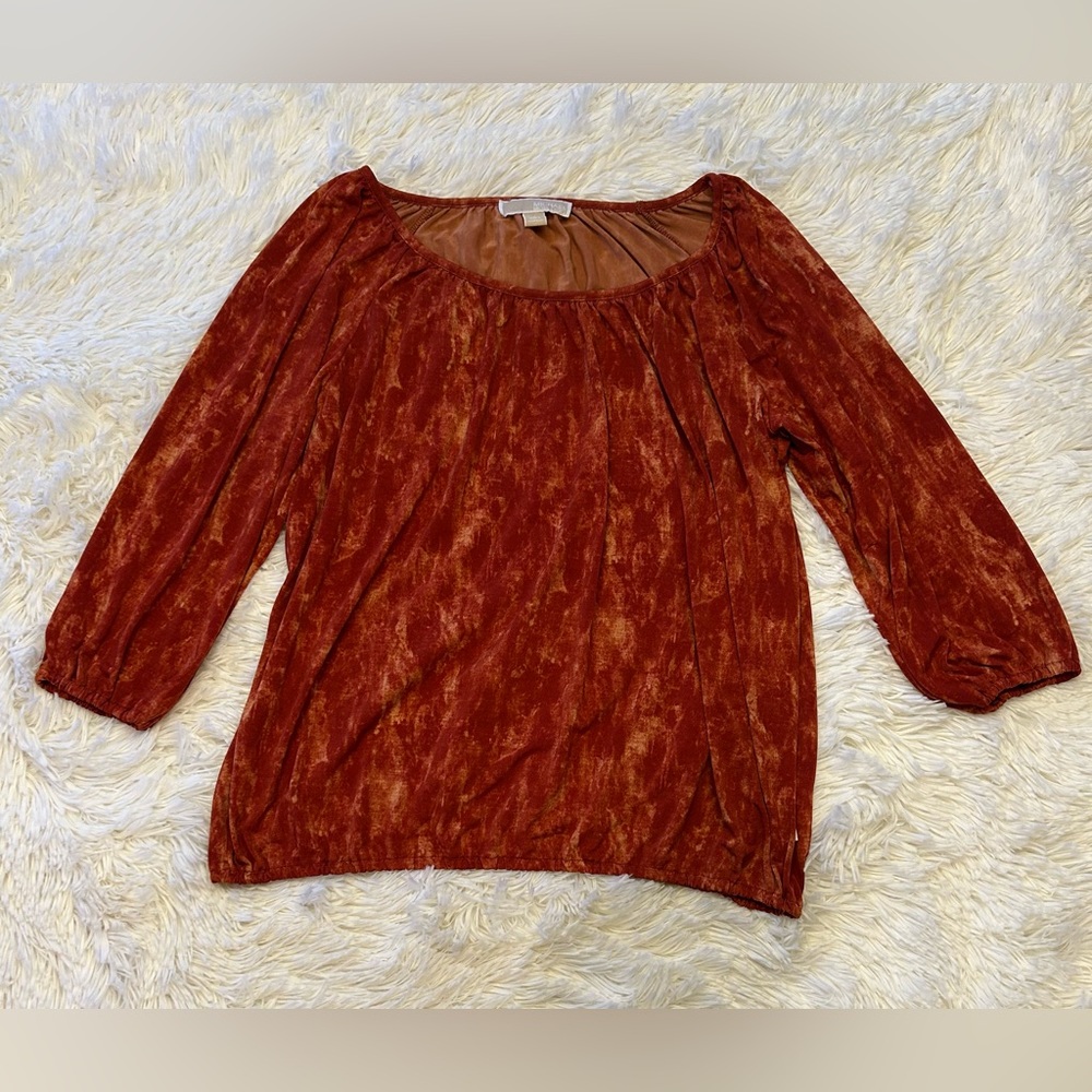 MICHAEL Michael Kors | Burnt Orange 3/4 Sleeve Blouse - Picture 2 of 6